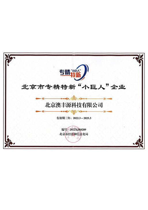 北京市专精特新“小巨人”企业